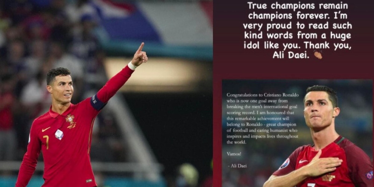 Ronaldo e i complimenti di Ali Daei: "Sono veramente orgoglioso"