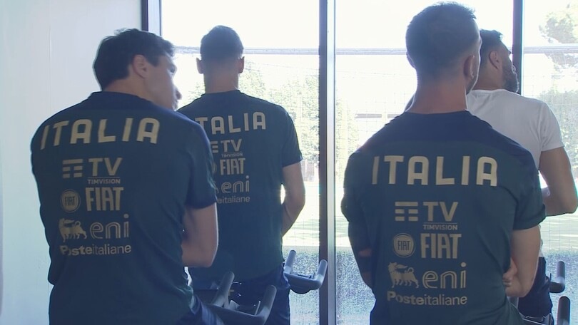 Allenamento in palestra per gli azzurri