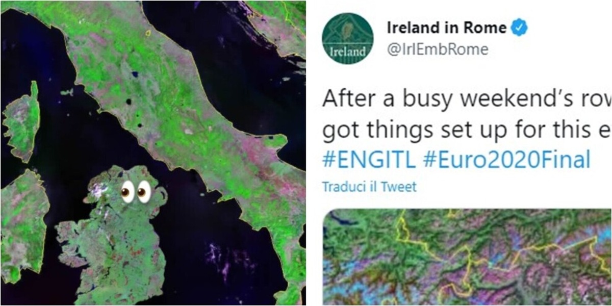 Italia, l'ambasciata irlandese celebra gli azzurri con un fotomontaggio