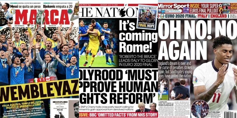 Italia campione d'Europa: la reazione della stampa inglese ed estera