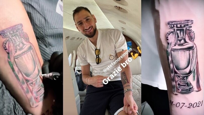 Donnarumma e il tatuaggio dedicato alla vittoria dell'Europeo