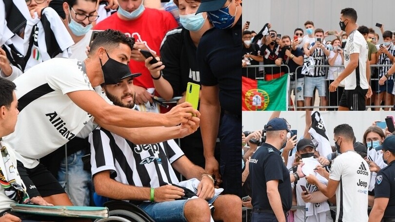 Juve, Ronaldo al J Medical: tifosi impazziti. Autografi e selfie