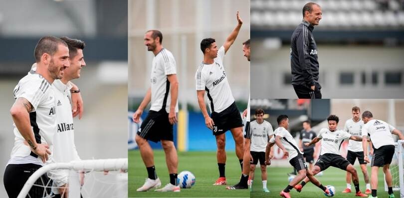 Juve, buonumore alla Continassa: sorrisi e duro lavoro davanti ai tifosi