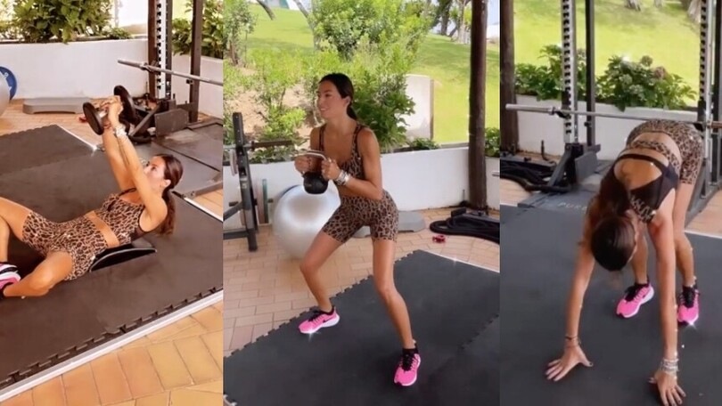 Elisabetta Gregoraci: squat e addominali per tenersi in forma