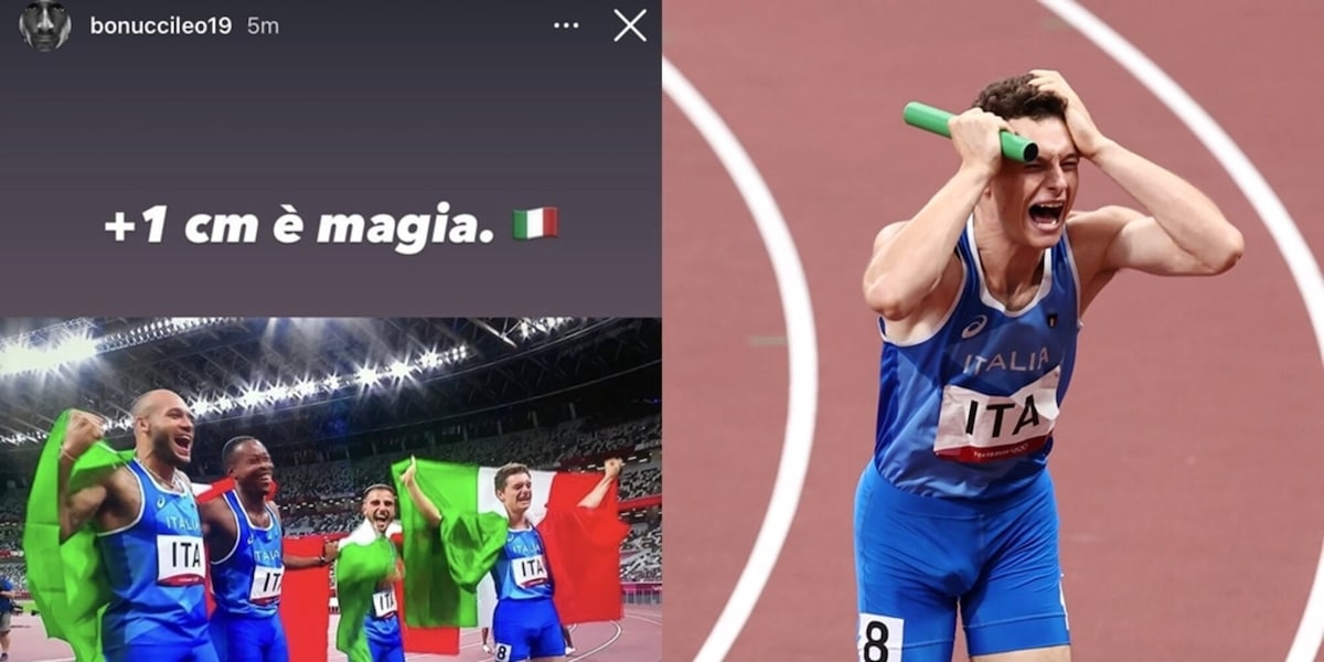 Bonucci celebra l'oro dell'Italia nella 4x100 e non dimentica Euro 2020...