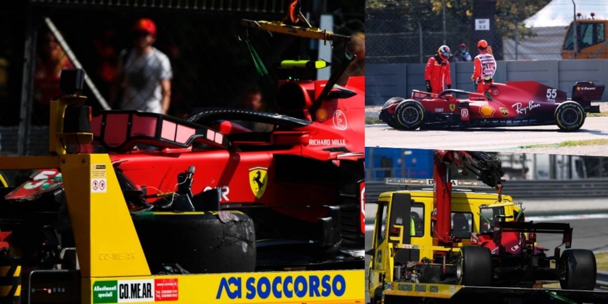 Ferrari, nelle libere di Monza brutto incidente per Sainz: pilota illeso