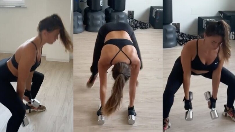 Carolina Marcialis, intenso workout per lady Cassano
