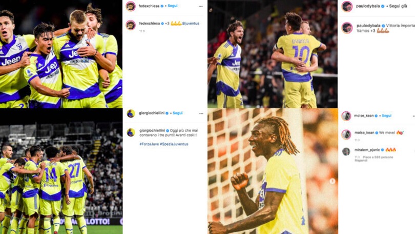Juve, i giocatori esultano sui social: "Vittoria importantissima"