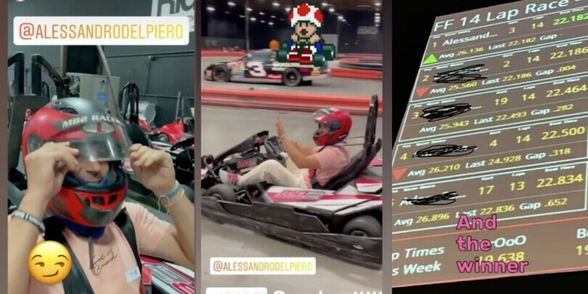 Del Piero che fenomeno sui kart! La sfida col figlio Tobias è pazzesca VIDEO