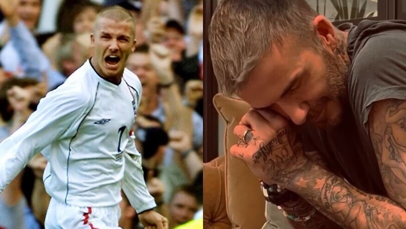 Beckham si commuove guardando la sua punizione più famosa