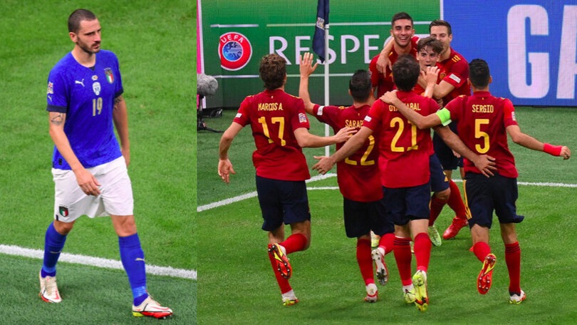 Bonucci espulso, l'Italia va ko con la Spagna