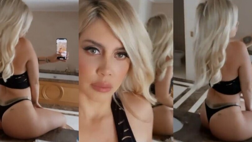Lady Icardi in nero: il video dello shooting privato