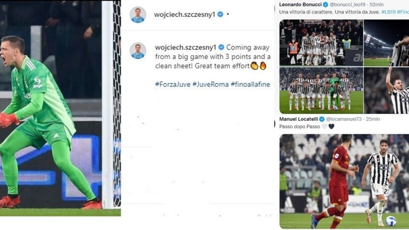 Juve, gioia sui social dopo la vittoria sulla Roma