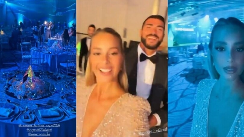 Viky Varga e Pellè alla cena di gala a Dubai: e c'è anche la neve!