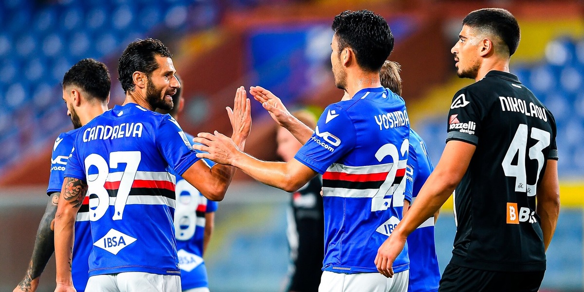 Sampdoria-Spezia 2-1: super Candreva, il derby va a D'Aversa