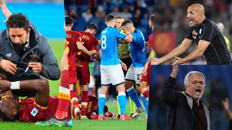 Roma-Napoli una battaglia: espulsi Mourinho e Spalletti