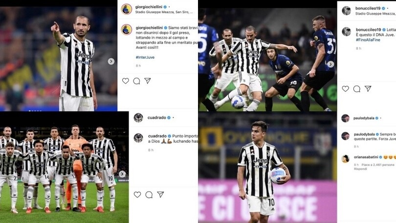 Juve, che festa dopo l'1-1 con l'Inter. Bonucci: "Lottare è nel nostro DNA"
