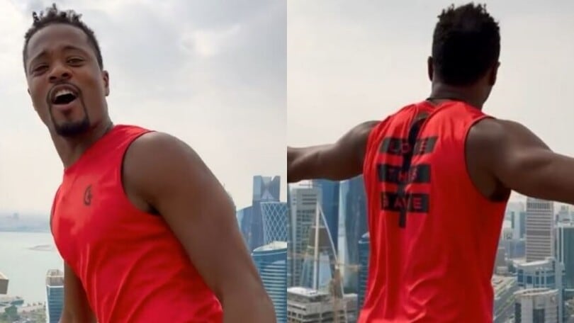Evra, la sfida di freestyle con il pallone sui tetti di Doha