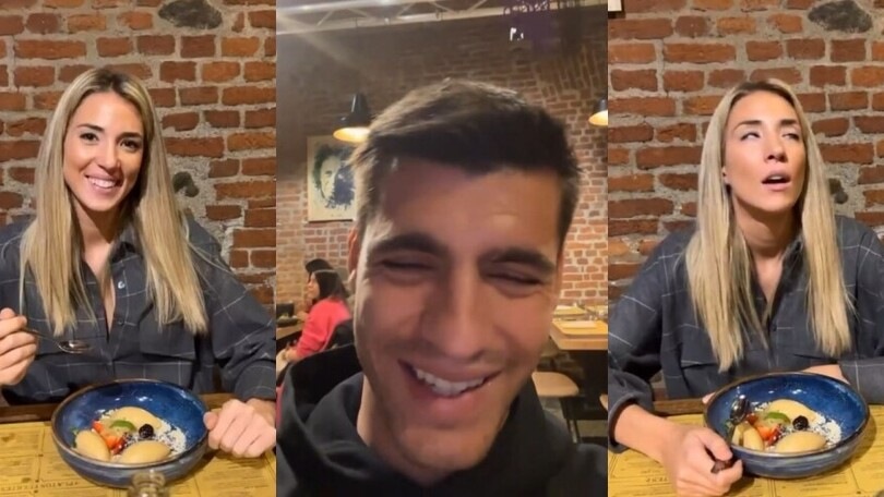Morata, che scherzo a cena alla sua Alice!