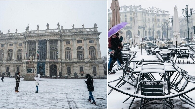 Torino si sveglia sotto la neve nel giorno di Juve-Malmoe