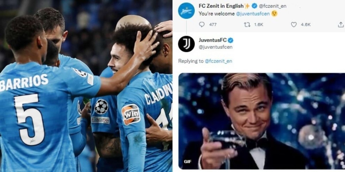 La Juve brinda allo Zenit per il primo posto: il siparietto sui social