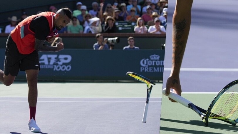 Indian Wells, Kyrgios furioso: racchetta spaccata