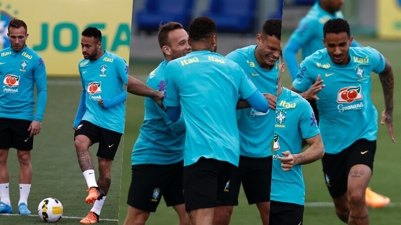 Quanta Juve nel Brasile: Arthur scherza con Neymar, Danilo corre