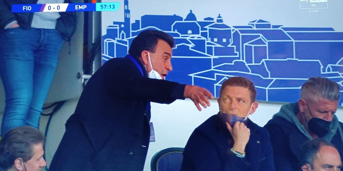 Empoli, il presidente Corsi si infuria e protesta con Rocchi in tribuna