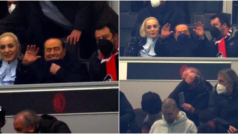 C'è Berlusconi in tribuna a S.Siro: con lui la compagna Marta e Salvini