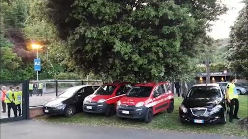 L'arrivo del pullman della Juventus
