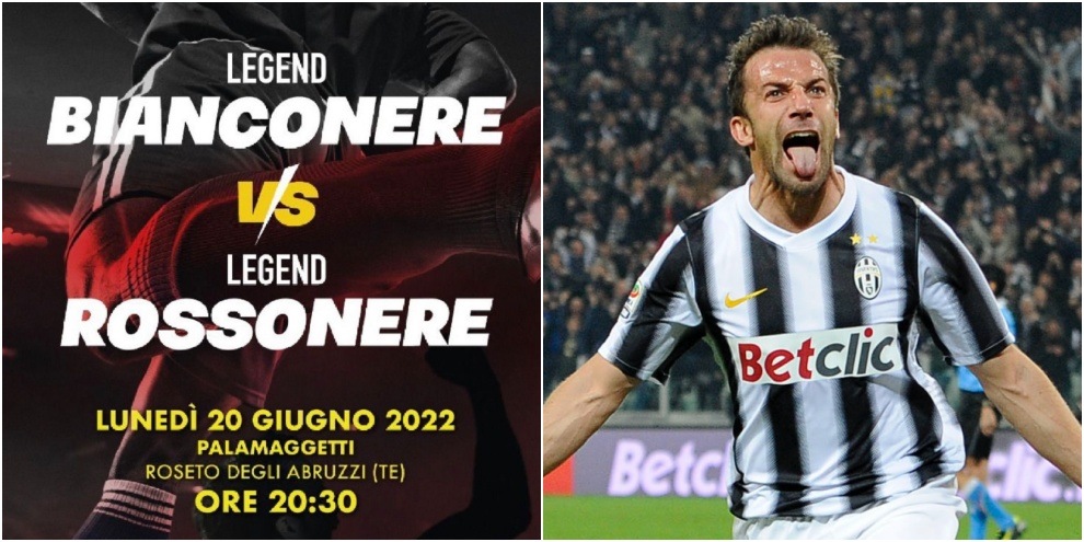 Juve Legends vs Milan Legends: Del Piero torna in campo