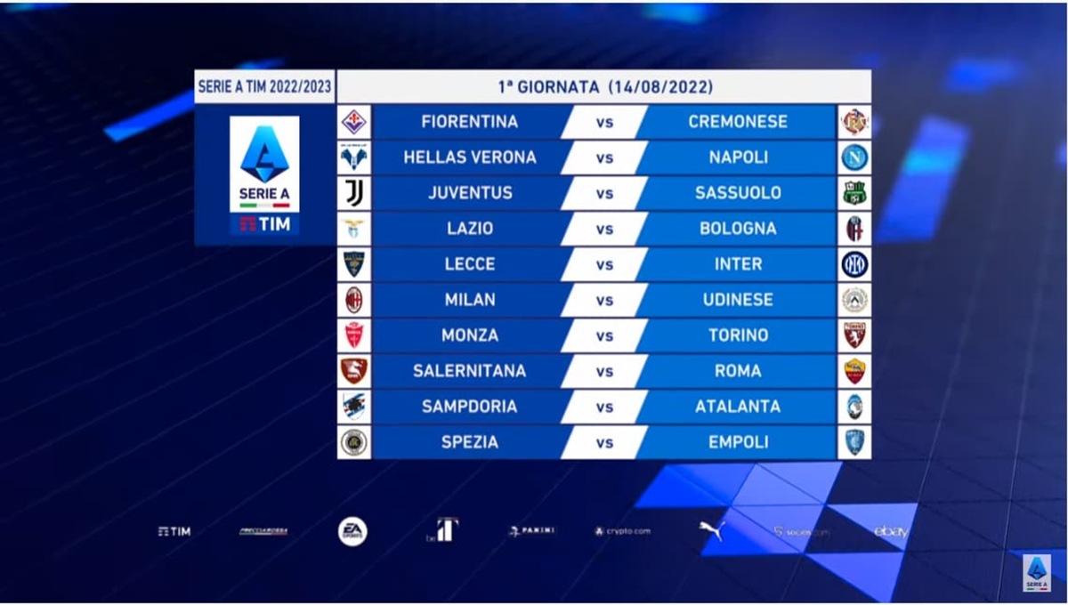 Serie A 2022/2023, il calendario: ecco tutte le giornate