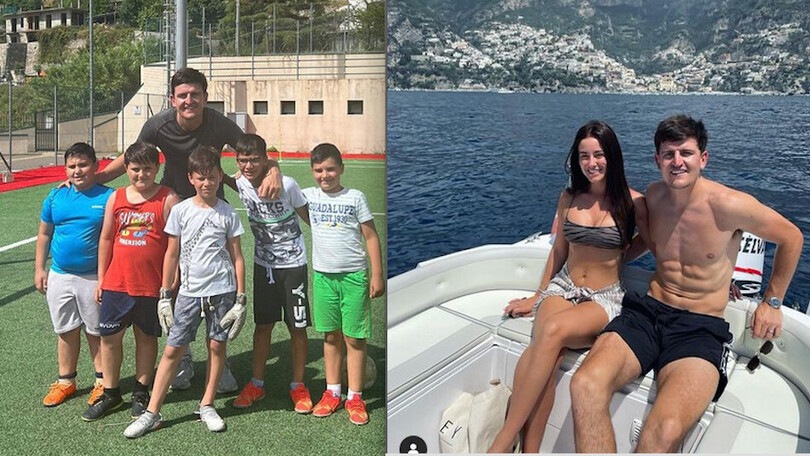 Harry Maguire si allena sulla costiera Amalfitana