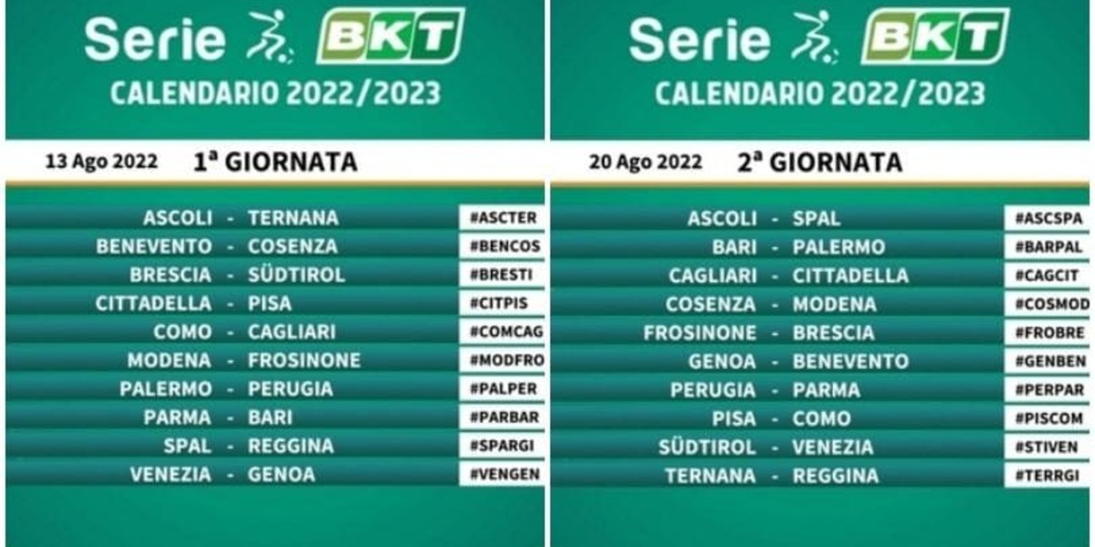 Serie B 2022-23, il calendario