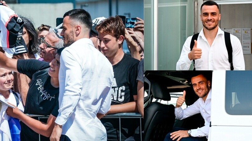 Kostic, l'arrivo a Torino e il bagno di folla: entusiasmo Juve