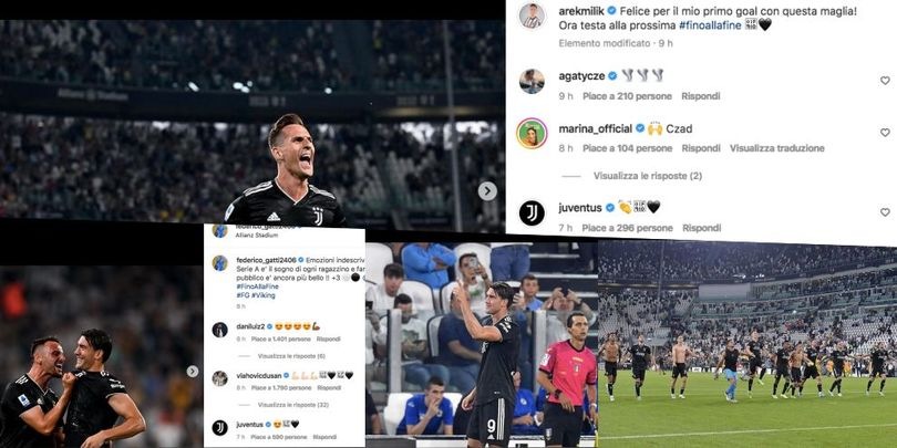 Juve, Milik festeggia il primo gol, Gatti l'esordio e Vlahovic la vittoria: le reazioni social
