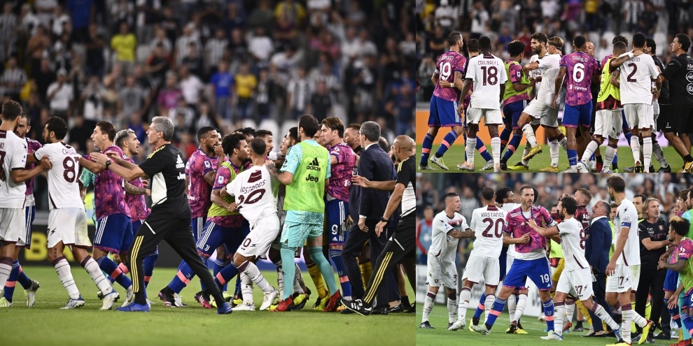 Juve-Salernitana, caos nel finale e rissa in campo