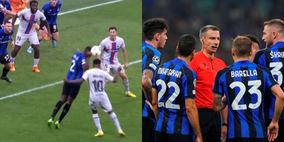 "È stata la mano di Fati". Inter-Barcellona, cosa ha detto l'arbitro ai giocatori
