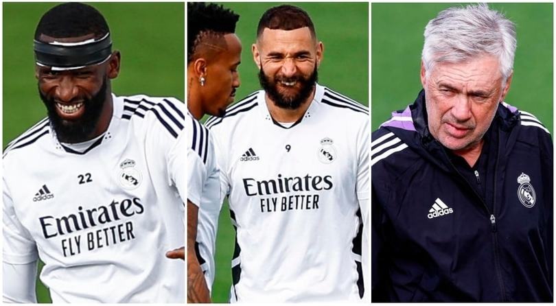 Turbante Rudiger, ghigno Benzema, sopracciglio Ancelotti: il Real al lavoro