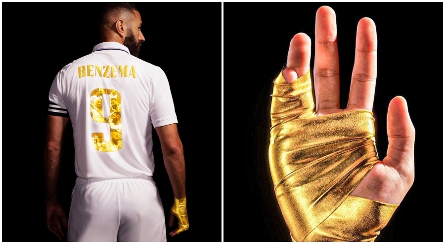 Benzema d'oro, Adidas celebra Karim The Dream e la sua fasciatura