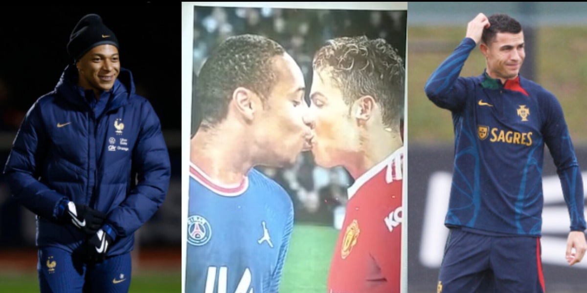 Mbappé-Ronaldo, il bacio Mondiale è virale: “Hanno FIFA dei gay”