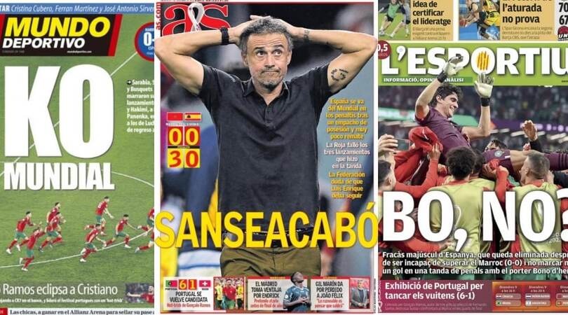 Il fiasco Mondiale della Spagna sulle prime pagine dei giornali