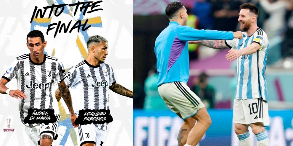 Argentina, la Juve esalta Paredes e Di Maria: il messaggio sui social