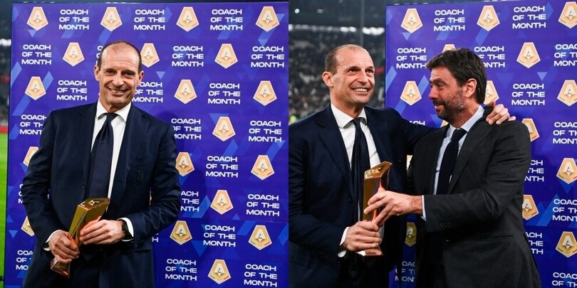 Agnelli emozionato premia Allegri prima di Juventus-Udinese
