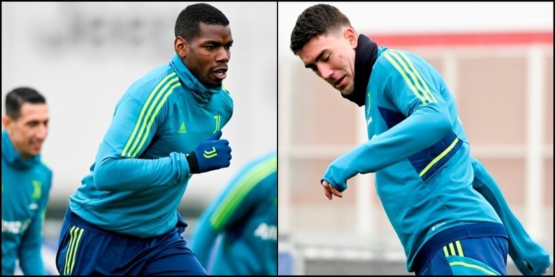 Juventus, per Pogba e Vlahovic intero allenamento con la squadra: le FOTO della seduta