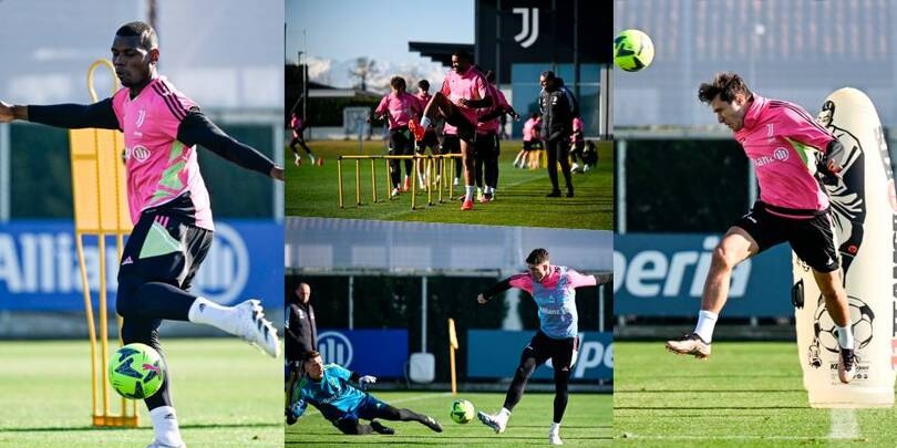 Pogba, Chiesa e Vlahovic si scaldano per Juve-Lazio