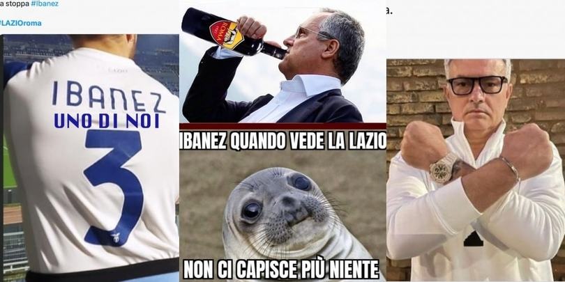 Ibanez, Mourinho, Lotito...le ironie del derby Lazio-Roma FOTO