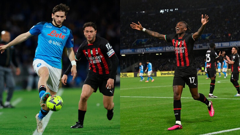 Pagelle Napoli-Milan: Kvaratskhelia in gabbia, finalmente Leao