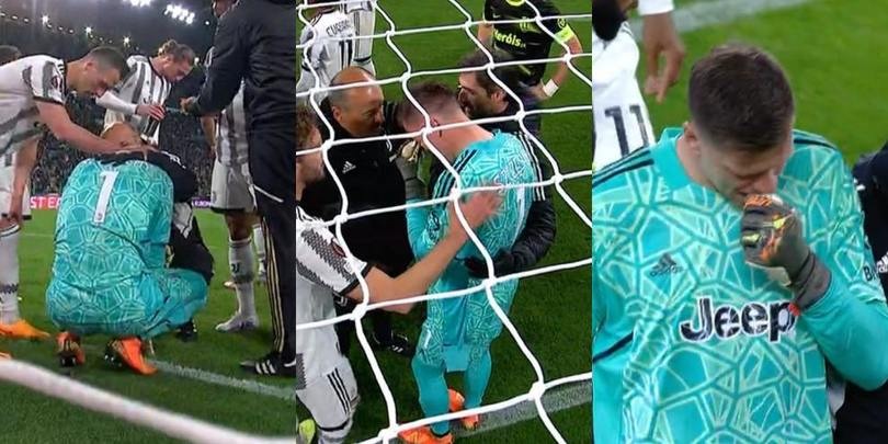 Szczesny si ferma: mano sul petto e lascia il campo piangendo