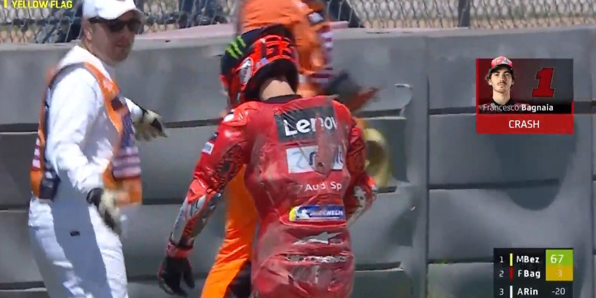 Ducati, disastro Bagnaia a Austin: seconda caduta consecutiva per Pecco